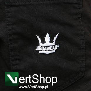 JIGGA WEAR Spodnie Materiałowe Jogger Jigga Crown Stitch Czarne / Białe