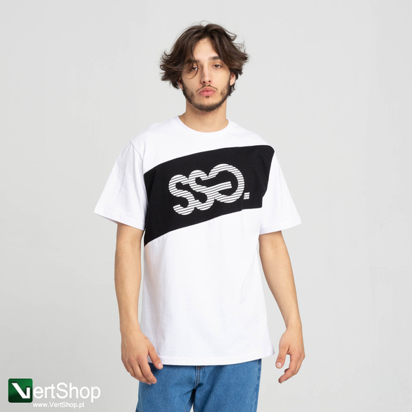 SMOKESTORY Koszulka STRIPPED LOGO BIAŁY