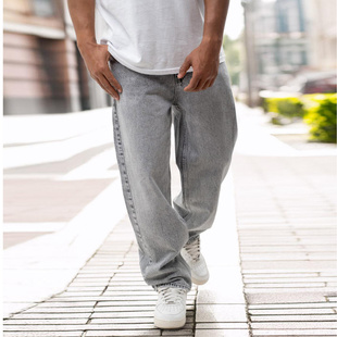 JIGGA WEAR Spodnie Jeansowe Baggy Męskie Szare Jigga Wear Crown