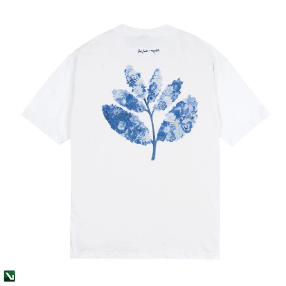 Koszulka Magenta Blue Flowers Collab Tee - White