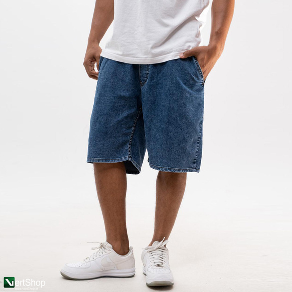 Lucky Dice LD Classic Krótkie Spodenki Jeansowe Baggy Męskie Niebieskie / Złote 