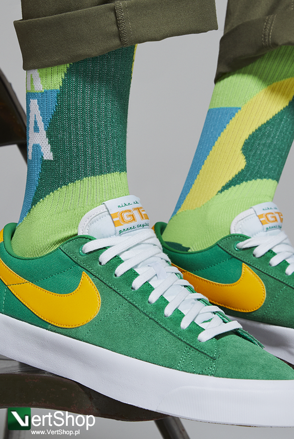 Vertshop Pl Buty Nike Sb Zoom Blazer Low Pro Gt Qs Lucky Green University Gold Black White