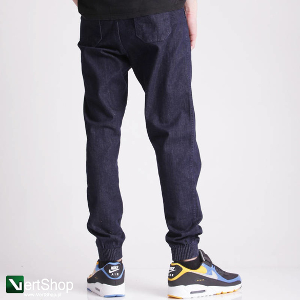 B.O.R Biuro Ochrony Rapu Jogger Fit Guma Strecz Spodnie Jeans Dark