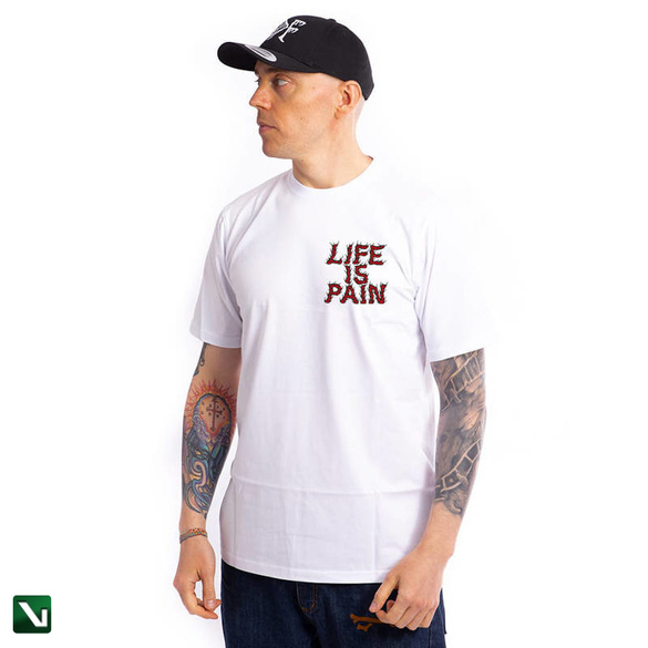 BRAINDEADFAMILIA LIFE IS PAIN T-SHIRT BIAŁY