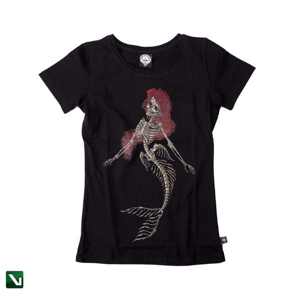 BRAINDEADFAMILIA MERMAID T-SHIRT DAMSKI CZARNY