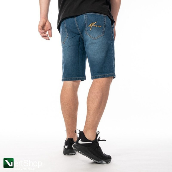 MORO SPORT KRÓTKIE SPODENKI JEANS BIG PARIS POCKET NIEBIESKIE