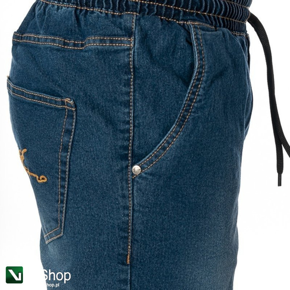 MORO SPORT KRÓTKIE SPODENKI JEANS BIG PARIS POCKET NIEBIESKIE