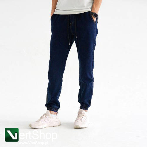 MORO SPORT Spodnie jogger Mini Slant Tag Pocket Dark Wash